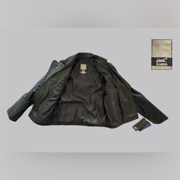 Heeli By Leathertex Women's Genuine Leather Quilted Motorcycle Jacket - Picture 5 of 8